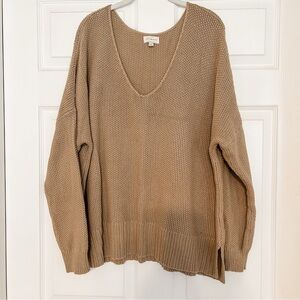 Lucky Brand V-Neck Tan Sweater